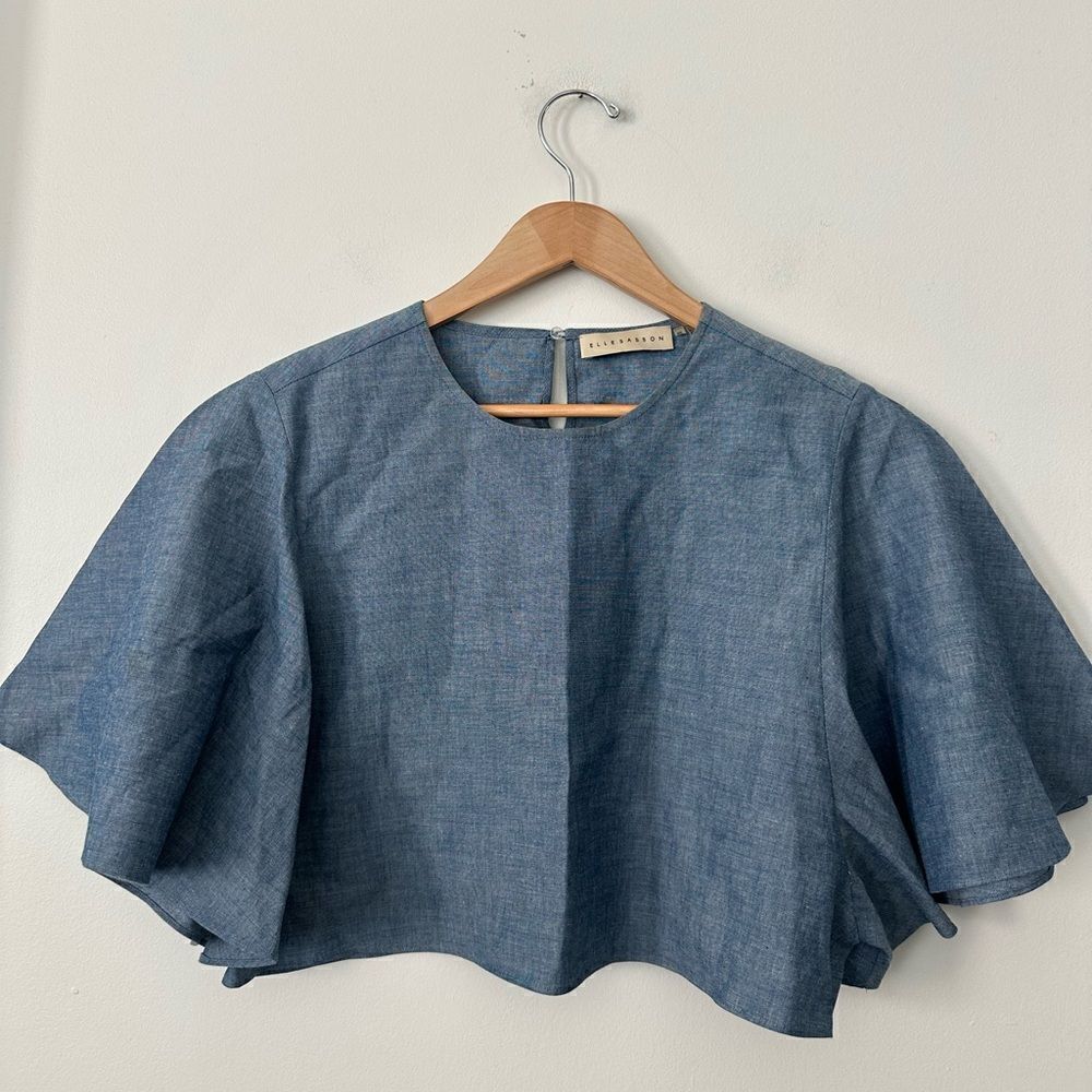 Elle Sasson Blue Cropped Top 40/S